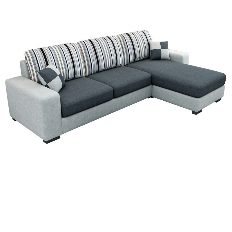 Square Arm 3-Seater Pillowed Back Cushions Sectionals with Chaise