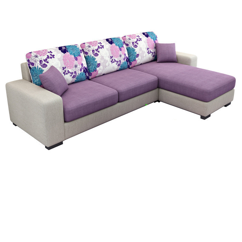 Square Arm 3-Seater Pillowed Back Cushions Sectionals with Chaise