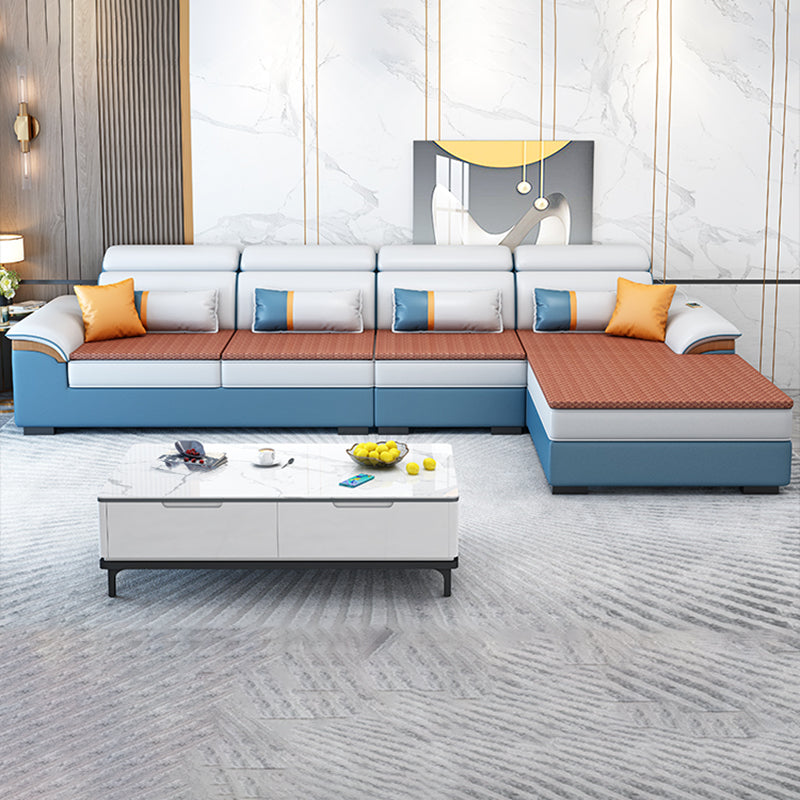 Storage Cushion Back 4-Seater L-Shape Sectional Sofa with Chaise