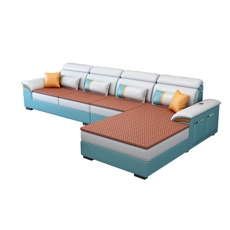 Storage Cushion Back 4-Seater L-Shape Sectional Sofa with Chaise