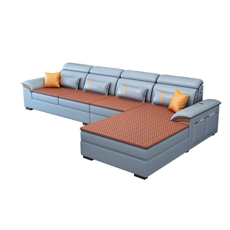 Storage Cushion Back 4-Seater L-Shape Sectional Sofa with Chaise