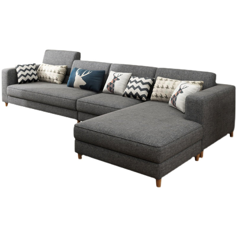 Faux Leather Contemporary Modular Sectional for Four People with Storage