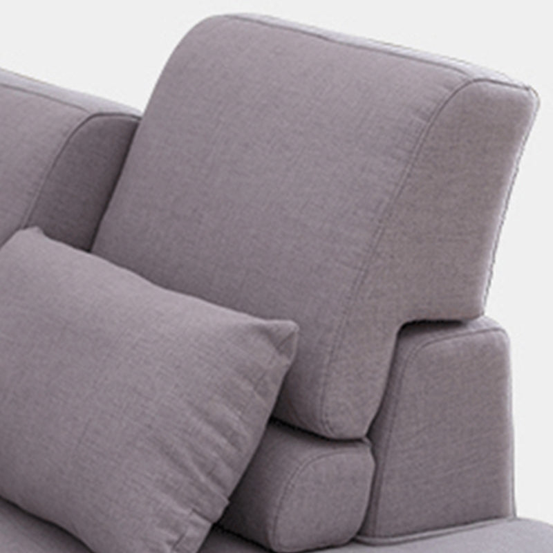 Faux Leather Contemporary Modular Sectional for Four People with Storage