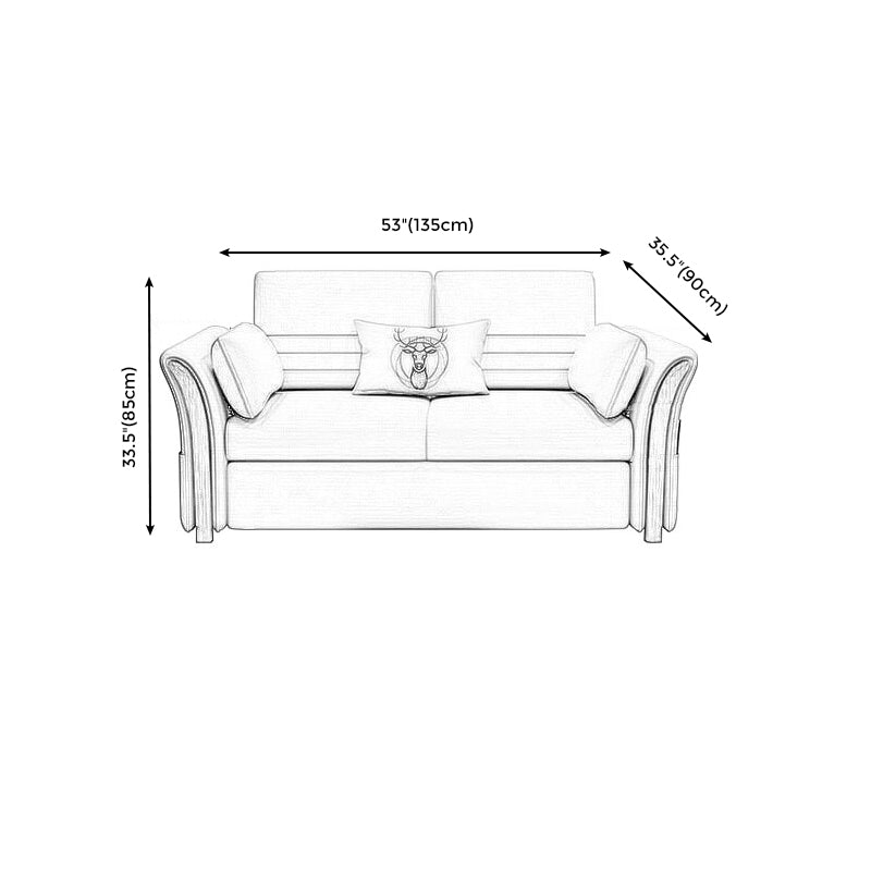 Cotton Blend and Faux Leather Convertible Sectionals Sofas with Storage in Yellow