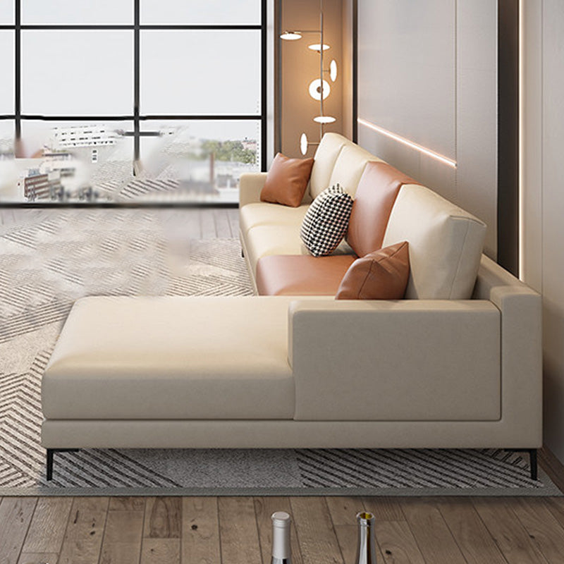 124x67x29.5 Faux Leather Sectiona Square Arm for Living Room