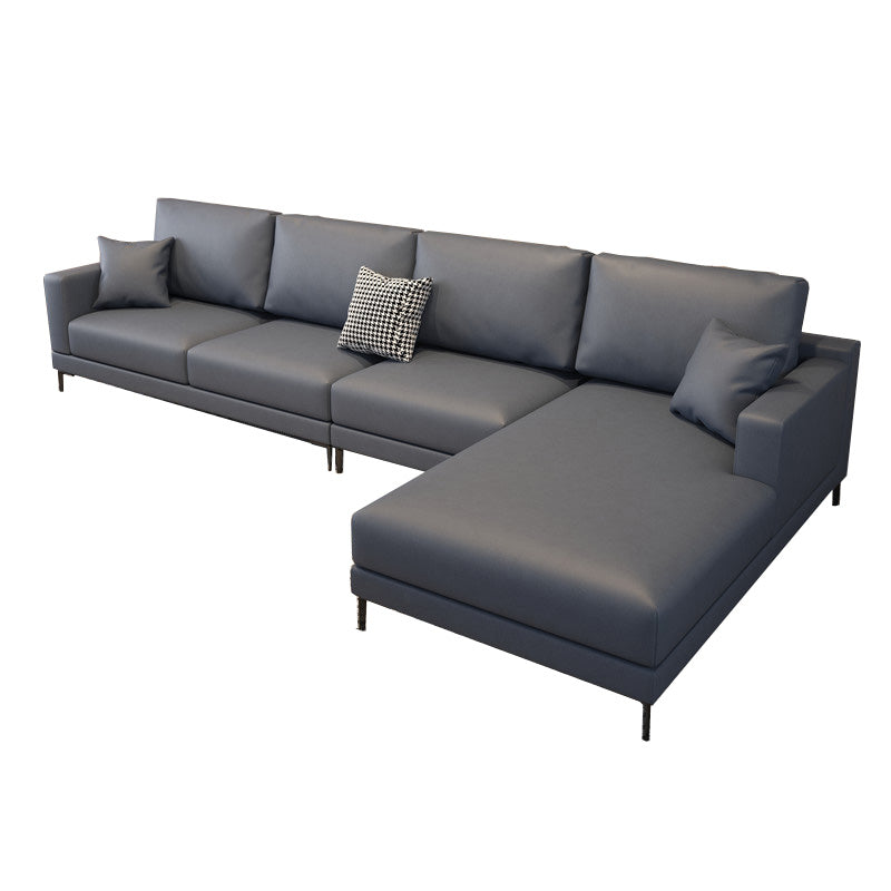 124x67x29.5 Faux Leather Sectiona Square Arm for Living Room