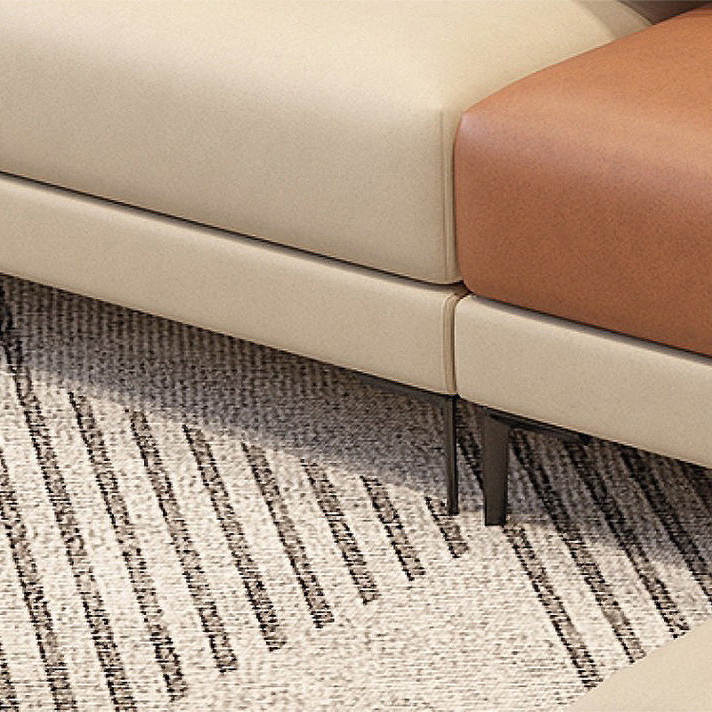 124x67x29.5 Faux Leather Sectiona Square Arm for Living Room