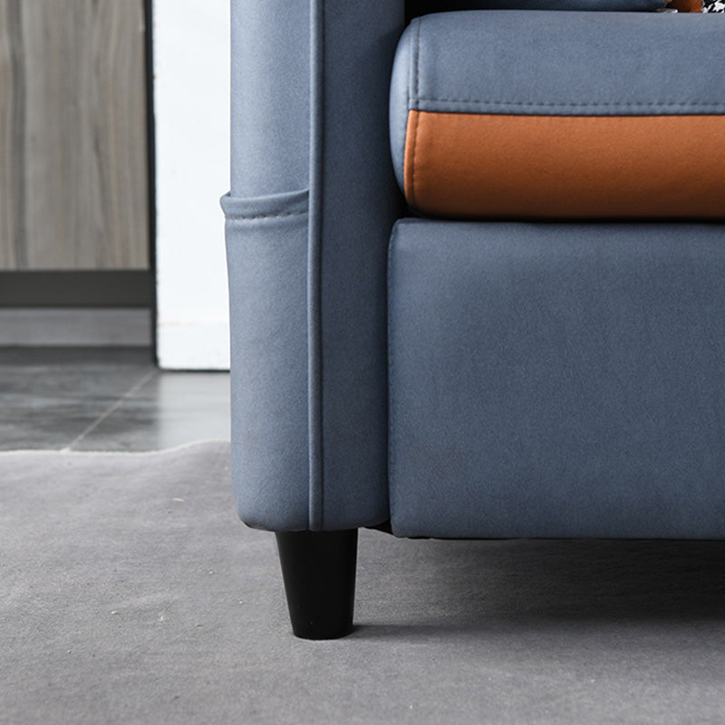 Modern Faux Leather Sectional Square Arm for Living Room with Storage