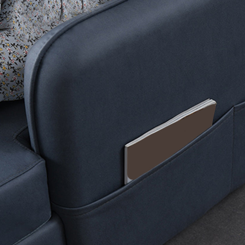 Modern Faux Leather Sectional Square Arm for Living Room with Storage