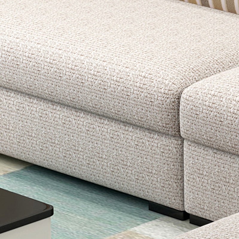 120.08"L x 70.87"W x 37.4"H Farmhouse Fabric Cushion Back Sectionals with Pillows