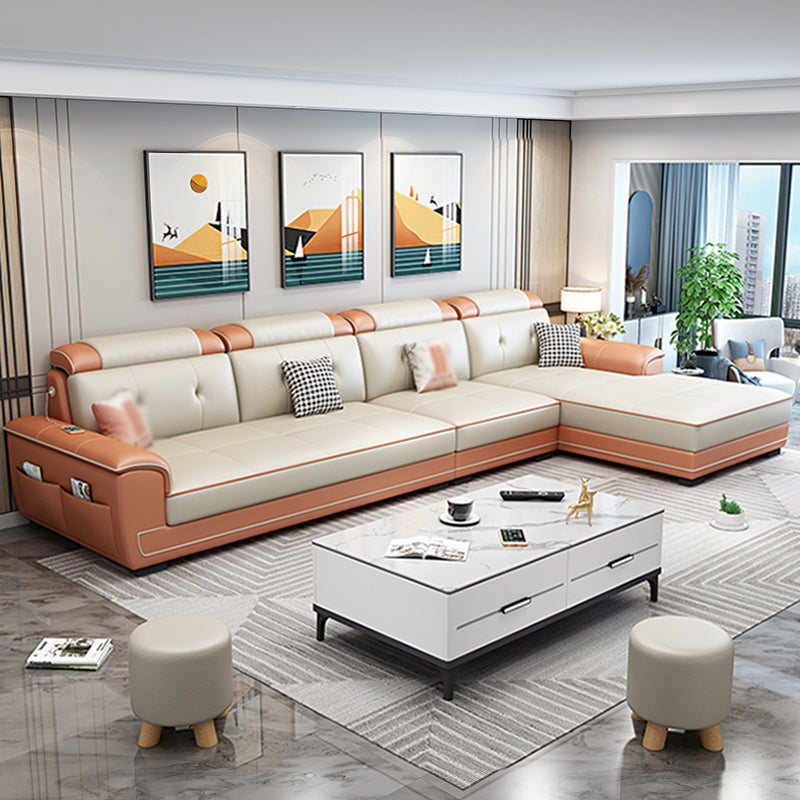 133.07" L x 70.86" W x 35.43" H Stain-Resistant Faux Leather Pillow Top Arm Sectionals