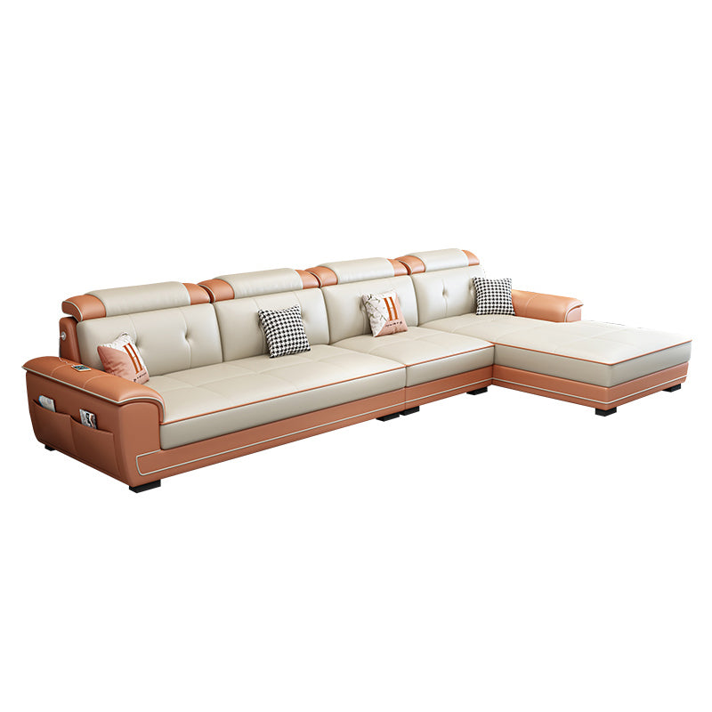 133.07" L x 70.86" W x 35.43" H Stain-Resistant Faux Leather Pillow Top Arm Sectionals