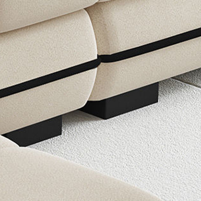 Cream Contemporary Pillow Top Arm Sectional for Living Room, Apartment