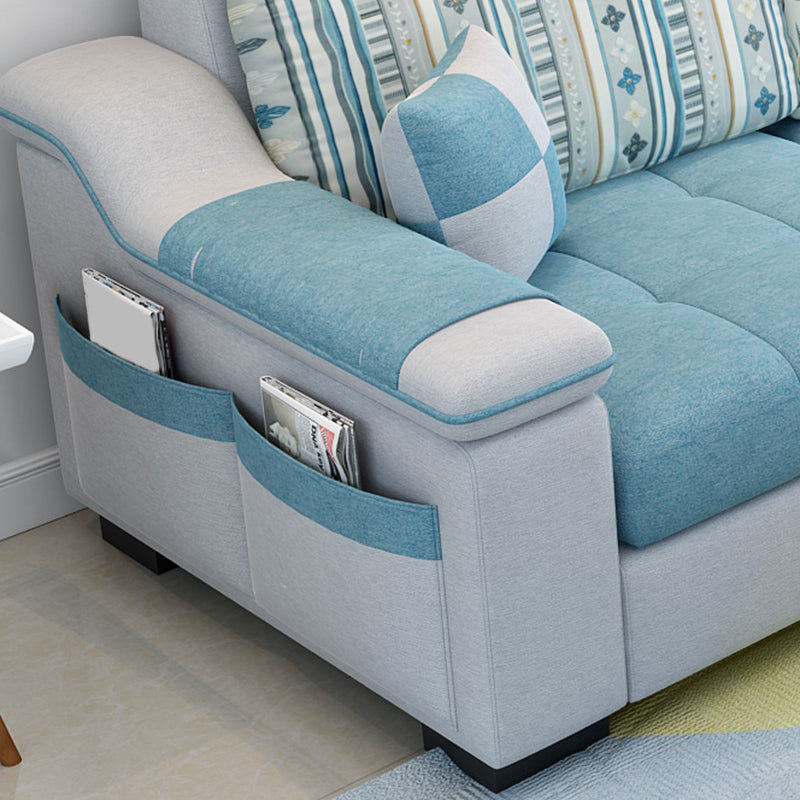 Modern Square Arm Sectionals 106.3"L x 57"W x 35.43"H High Back Sofa with Storage