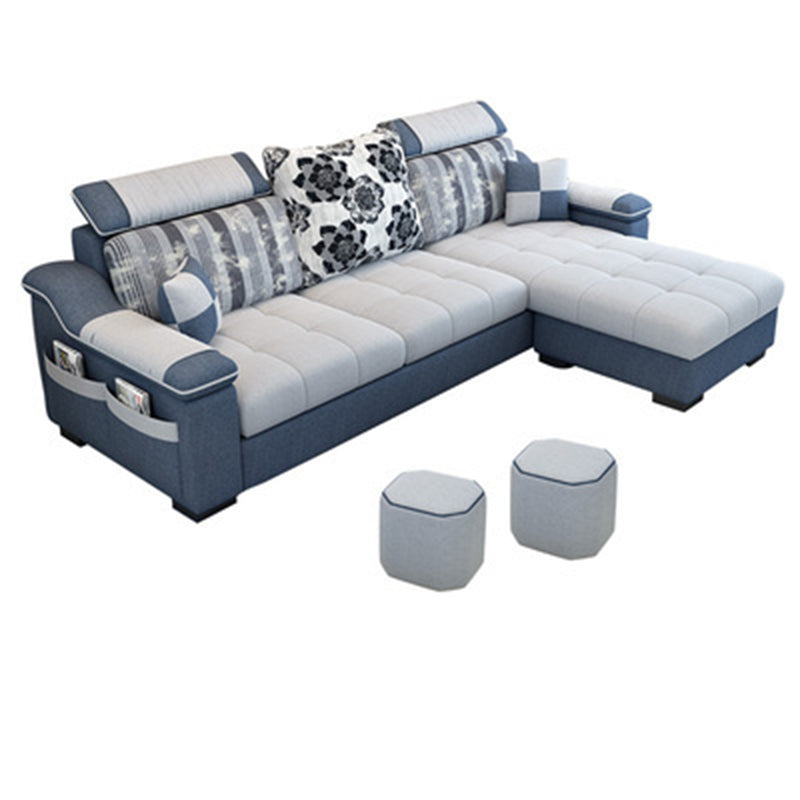Modern Square Arm Sectionals 106.3"L x 57"W x 35.43"H High Back Sofa with Storage