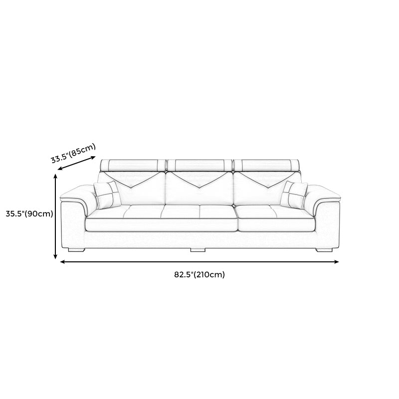 Contemporary Removable Cushions Sectionals 35.43"High Pillow Top Arm Sofa with Storage