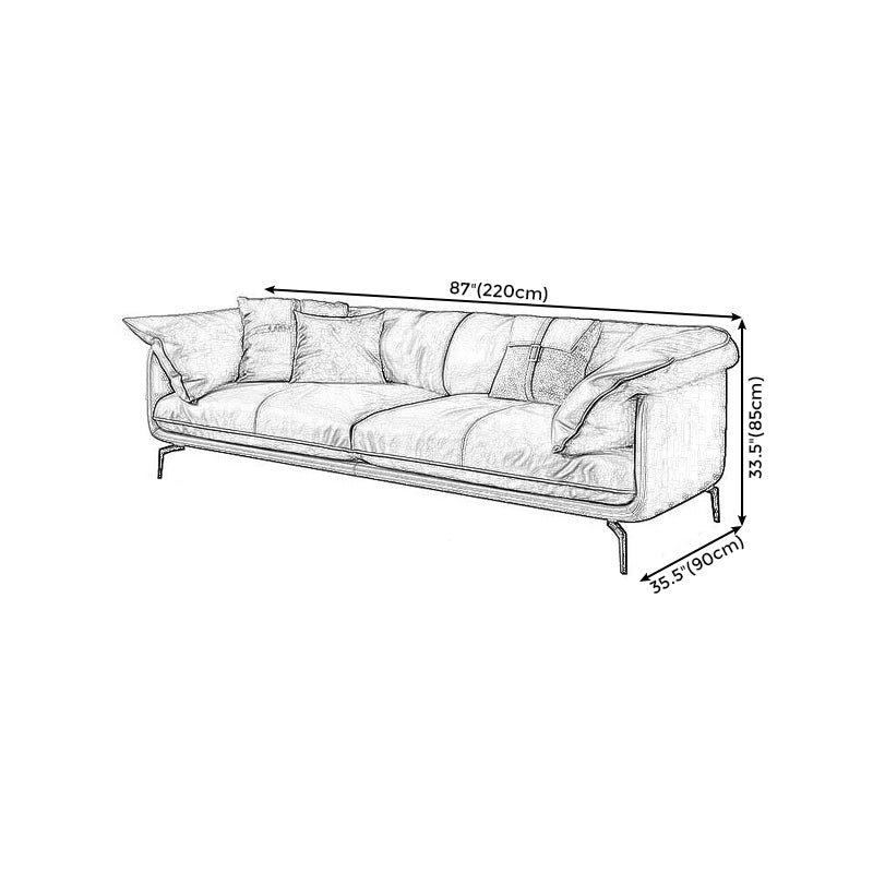 Brown Leather/Faux Leather Sectional Pillow Top Arm for Living Room