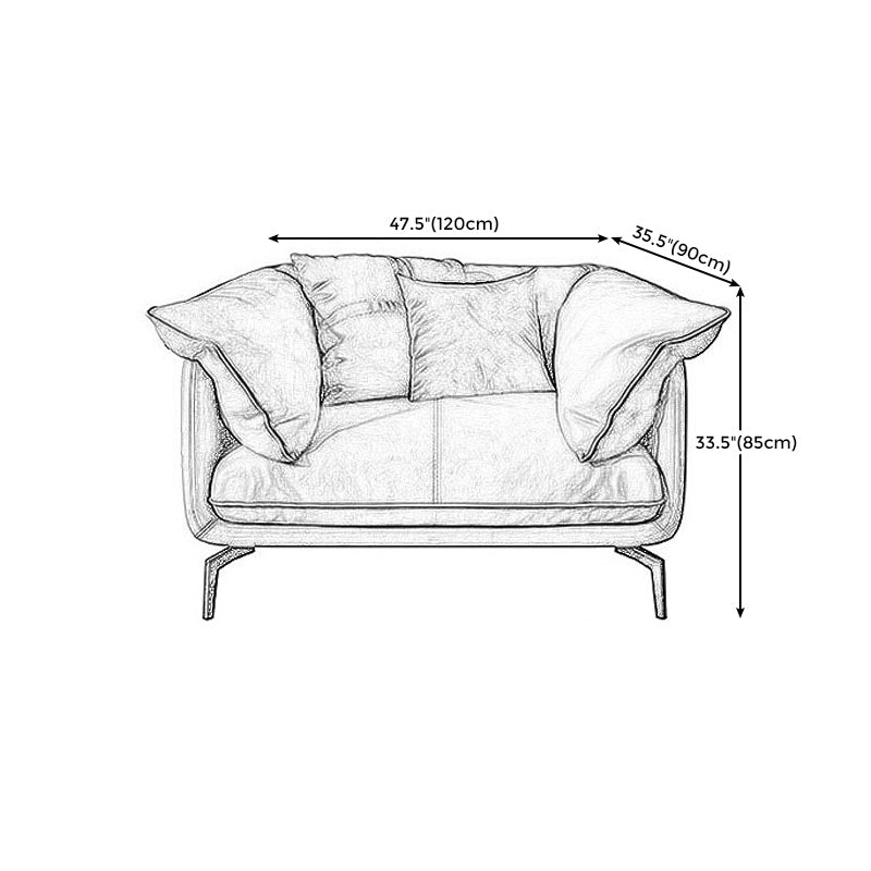 Brown Leather/Faux Leather Sectional Pillow Top Arm for Living Room