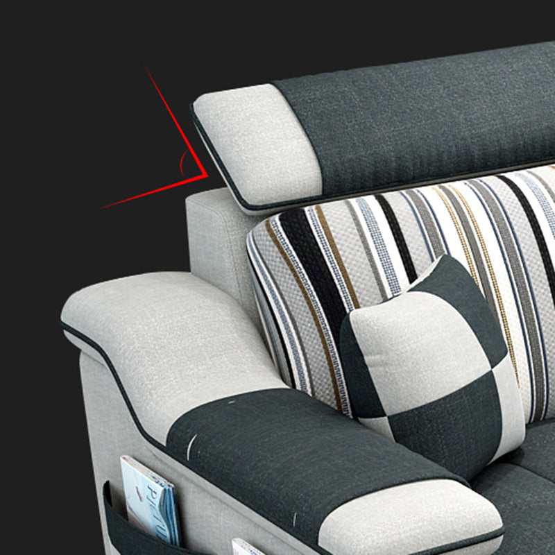 Sloped Arms Pillowed Back Cushions Sectionals Sofas for Living Room