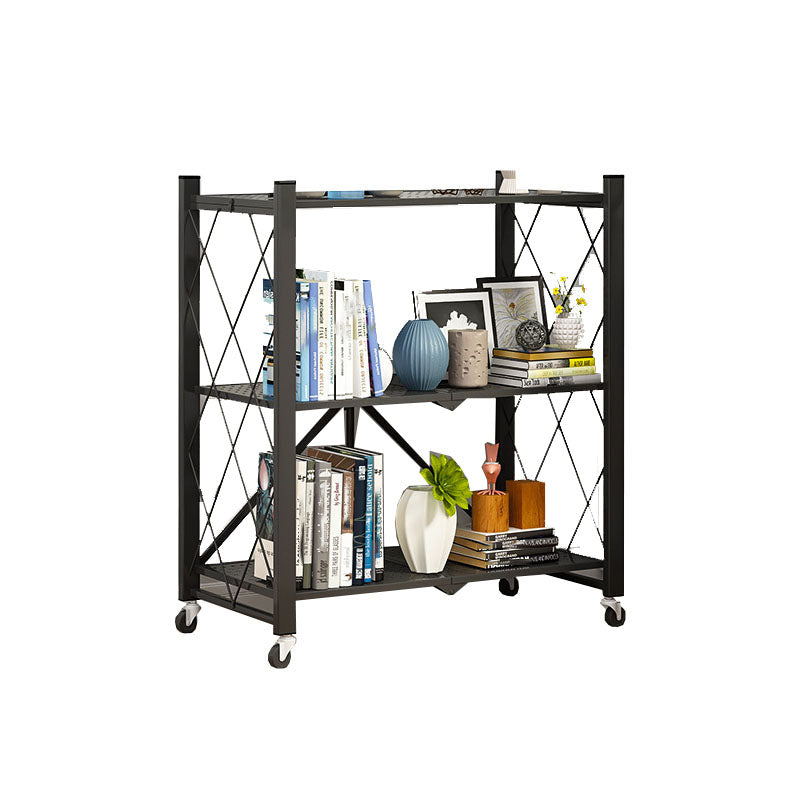 3/4/5-Shelf-Stahl Industrial ETAGERE BOOKSELE SCHELICE SPICAL OPEN BOOKSELEL mit Zauberrädern