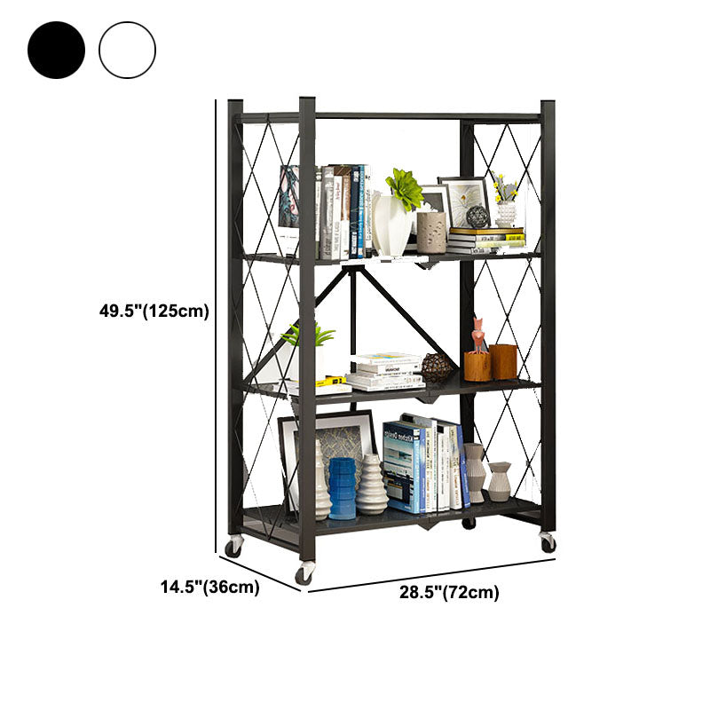 3/4/5-Shelf-Stahl Industrial ETAGERE BOOKSELE SCHELICE SPICAL OPEN BOOKSELEL mit Zauberrädern