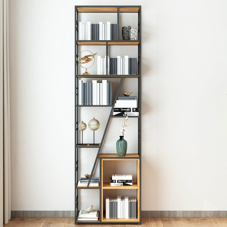 9.84"W 78.74"H Bookcase Industrial Style Open Back Bookcase for Study Room Home Office