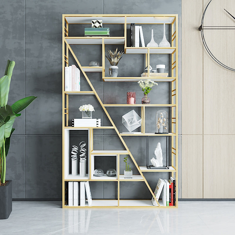 9.84"W 78.74"H Bookcase Industrial Style Open Back Bookcase for Study Room Home Office