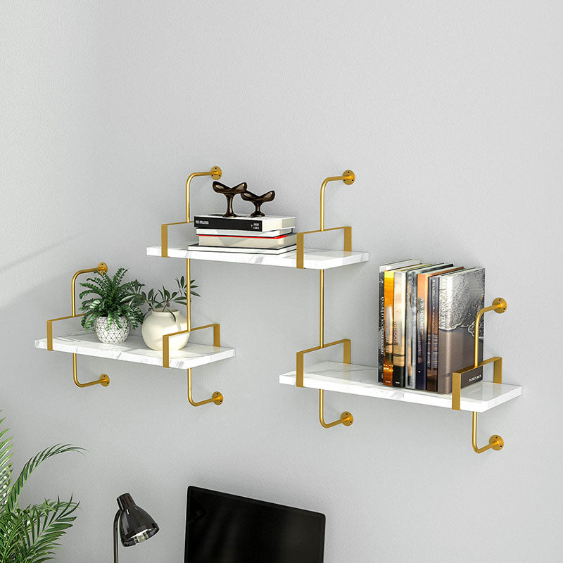 9.84"W Bookshelf Glam Style Wall Mounted Bookcase for Home Office Study Room