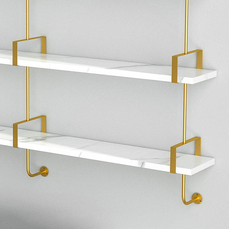 9.84"W Bookshelf Glam Style Wall Mounted Bookcase for Home Office Study Room