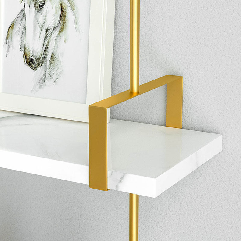 9.84"W Bookshelf Glam Style Wall Mounted Bookcase for Home Office Study Room