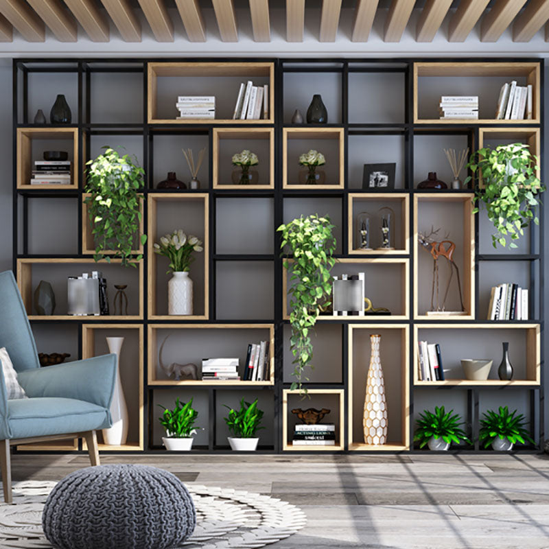 9.84"W Bookcase Industrial Style Open Back Bookcase for Home Study Room Office