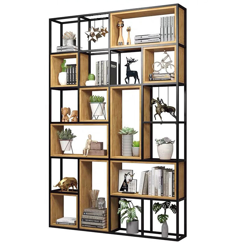 9.84"W Bookcase Industrial Style Open Back Bookcase for Home Study Room Office