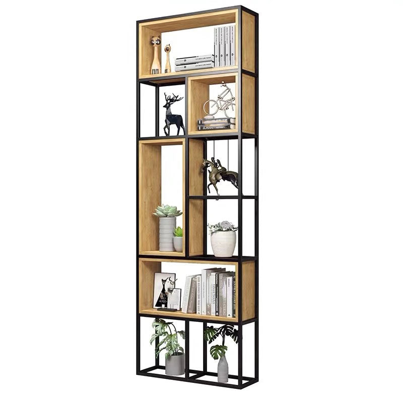 9.84"W Bookcase Industrial Style Open Back Bookcase for Home Study Room Office