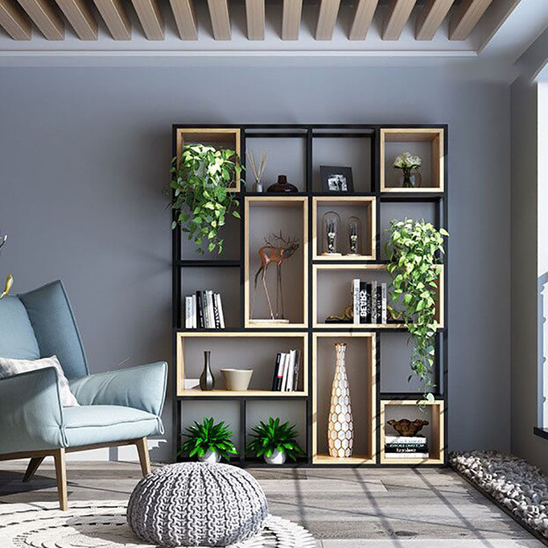 9.84"W Bookcase Industrial Style Open Back Bookcase for Home Study Room Office