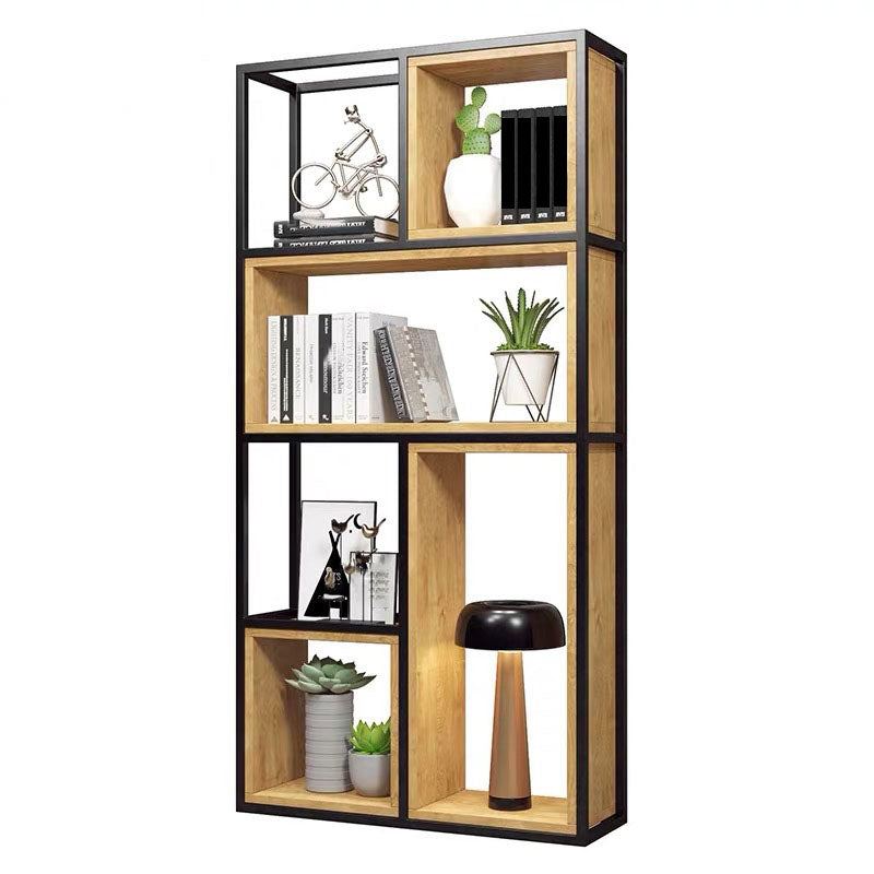 9.84"W Bookcase Industrial Style Open Back Bookcase for Home Study Room Office