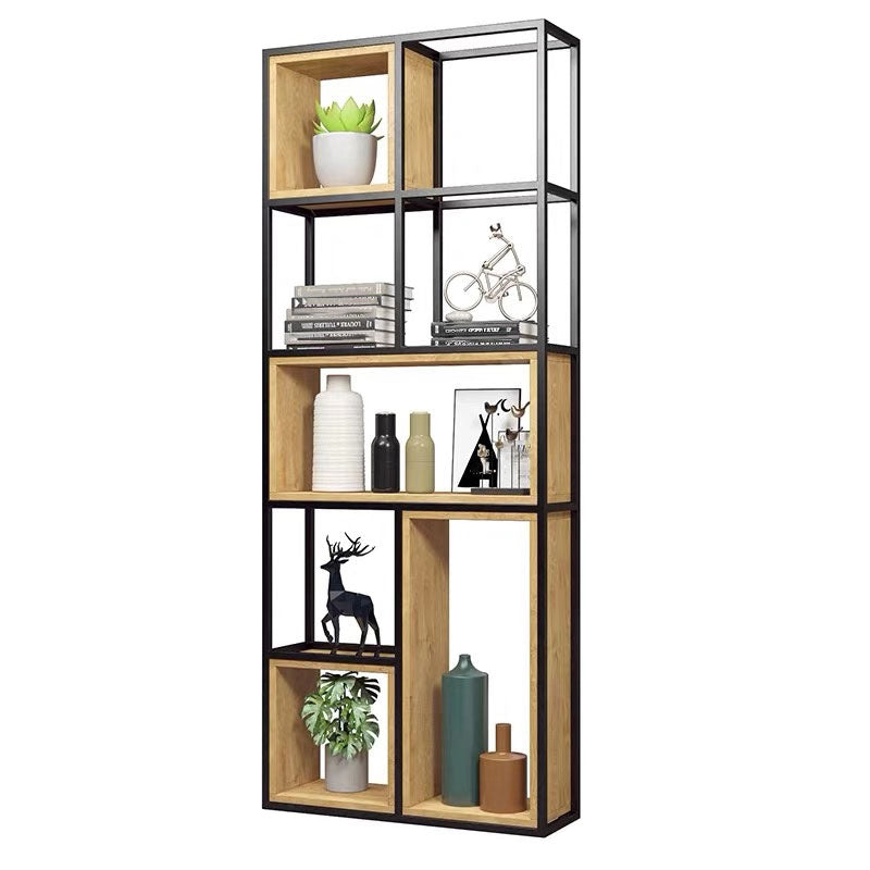 9.84"W Bookcase Industrial Style Open Back Bookcase for Home Study Room Office