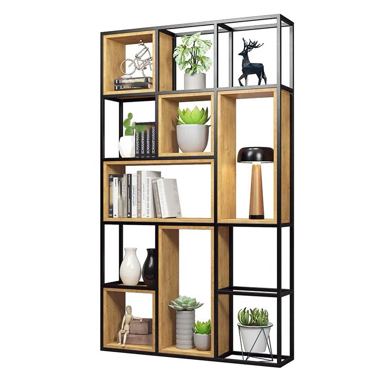 9.84"W Bookcase Industrial Style Open Back Bookcase for Home Study Room Office