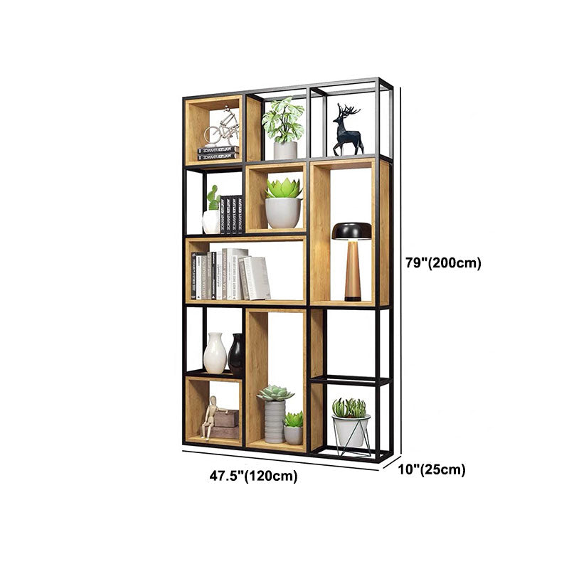 9.84"W Bookcase Industrial Style Open Back Bookcase for Home Study Room Office
