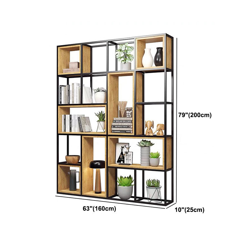 9.84"W Bookcase Industrial Style Open Back Bookcase for Home Study Room Office