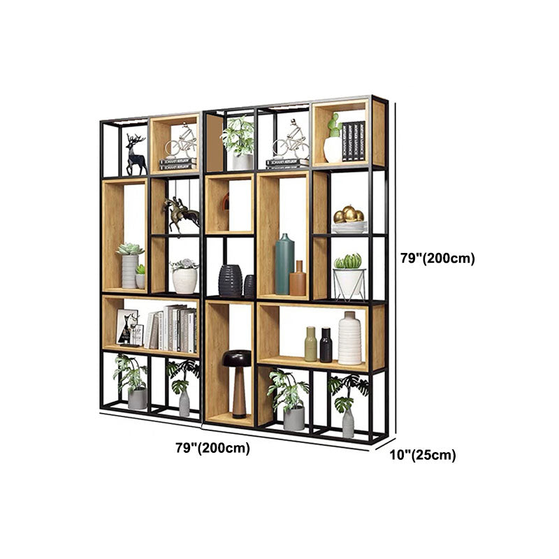 9.84"W Bookcase Industrial Style Open Back Bookcase for Home Study Room Office