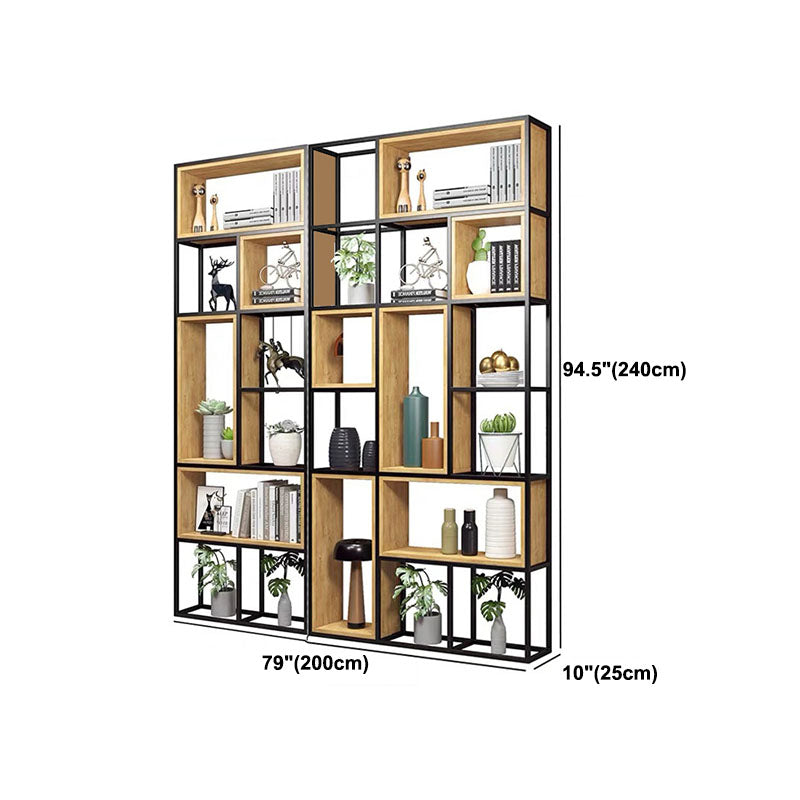 9.84"W Bookcase Industrial Style Open Back Bookcase for Home Study Room Office