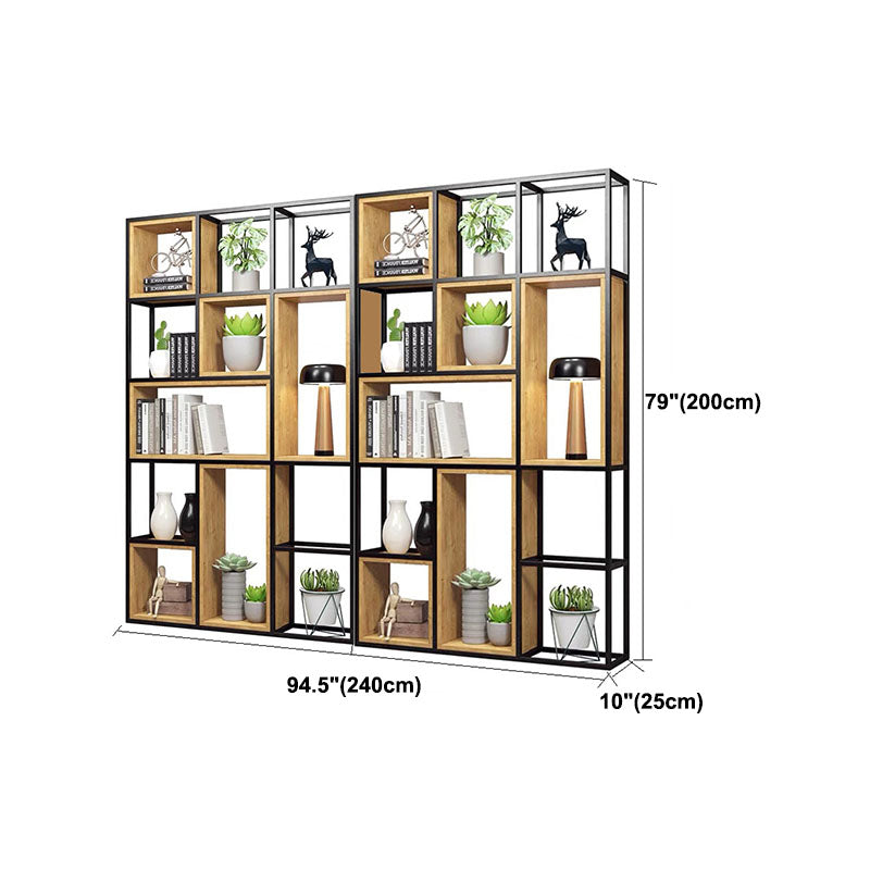 9.84"W Bookcase Industrial Style Open Back Bookcase for Home Study Room Office