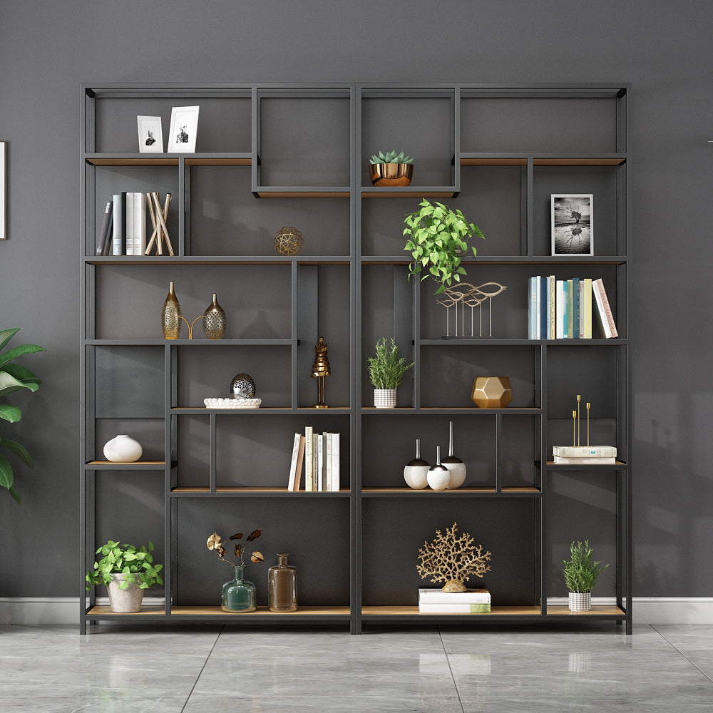 11.81 "W Bookcase in stile industriale Open Back Bookcase per Study Room
