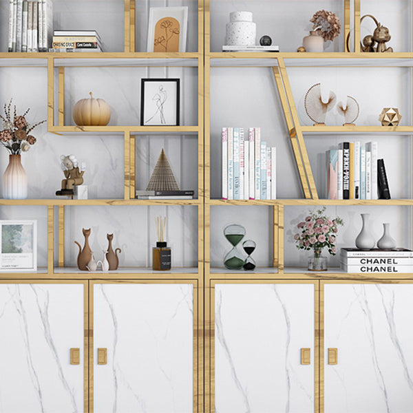 11.81 "W Bücherregal Glam Style Open Back Bookshelf mit Schränken für Bürohaus