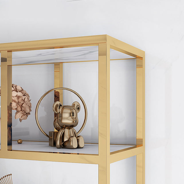 11.81 "W Bücherregal Glam Style Open Back Bookshelf mit Schränken für Bürohaus