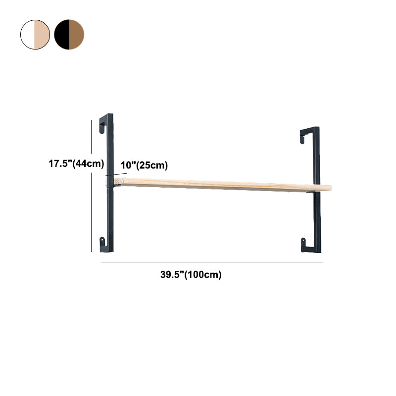 Industrial Wall Mounted Bookshelf Iron Frame Solid Wood Shelf Bookshelf