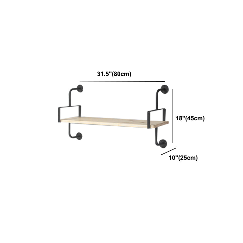 9.84"W Bookshelf Industrial Style Wall Mounted Solid Wood Bookcase for Home Office