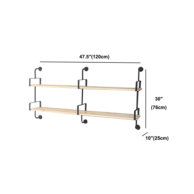 9.84"W Bookshelf Industrial Style Wall Mounted Solid Wood Bookcase for Home Office