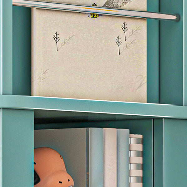 Libreria per angoli in legno fabbricato scandinavo libreria verticale con ruote di caster