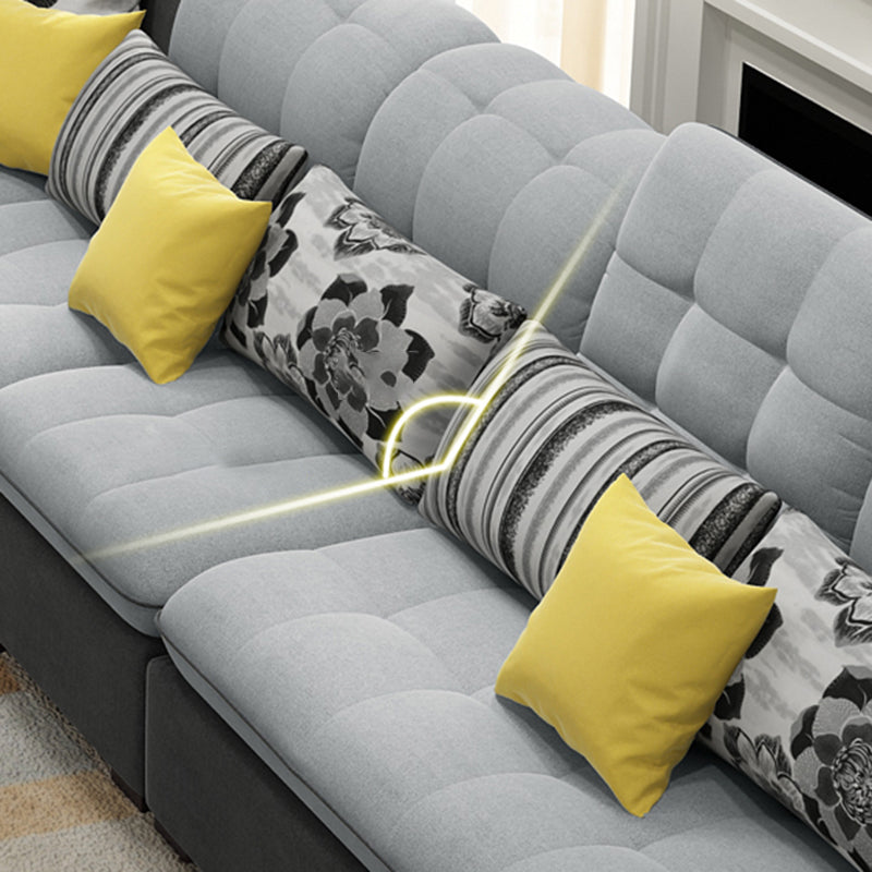 Cushion Back Pillow Top Arm Tufted Sectional Sofa Set for Living Room